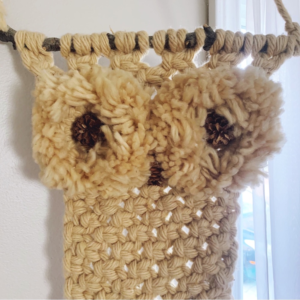 Super cute vintage macrame owl